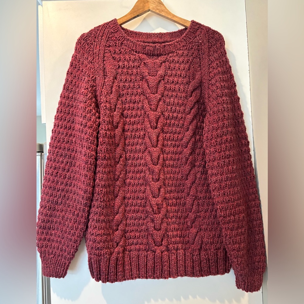 Gorgeous wool blend sweater (pretty certain hand knit) size XL new without tags
